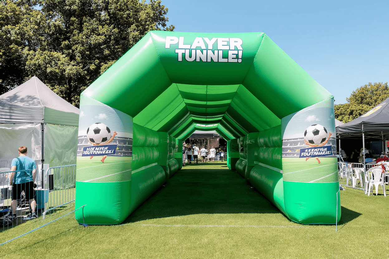 Tunnel joueur gonflable personnalisé avec impression